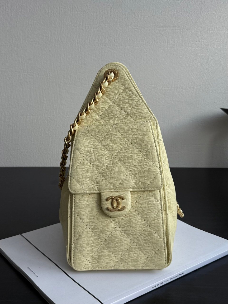 Chanel Spring-Summer 2025 Handbag Grained Calfskin &amp; Gold-Tone Metal Yellow 30Cm/ 11.8In view 10
