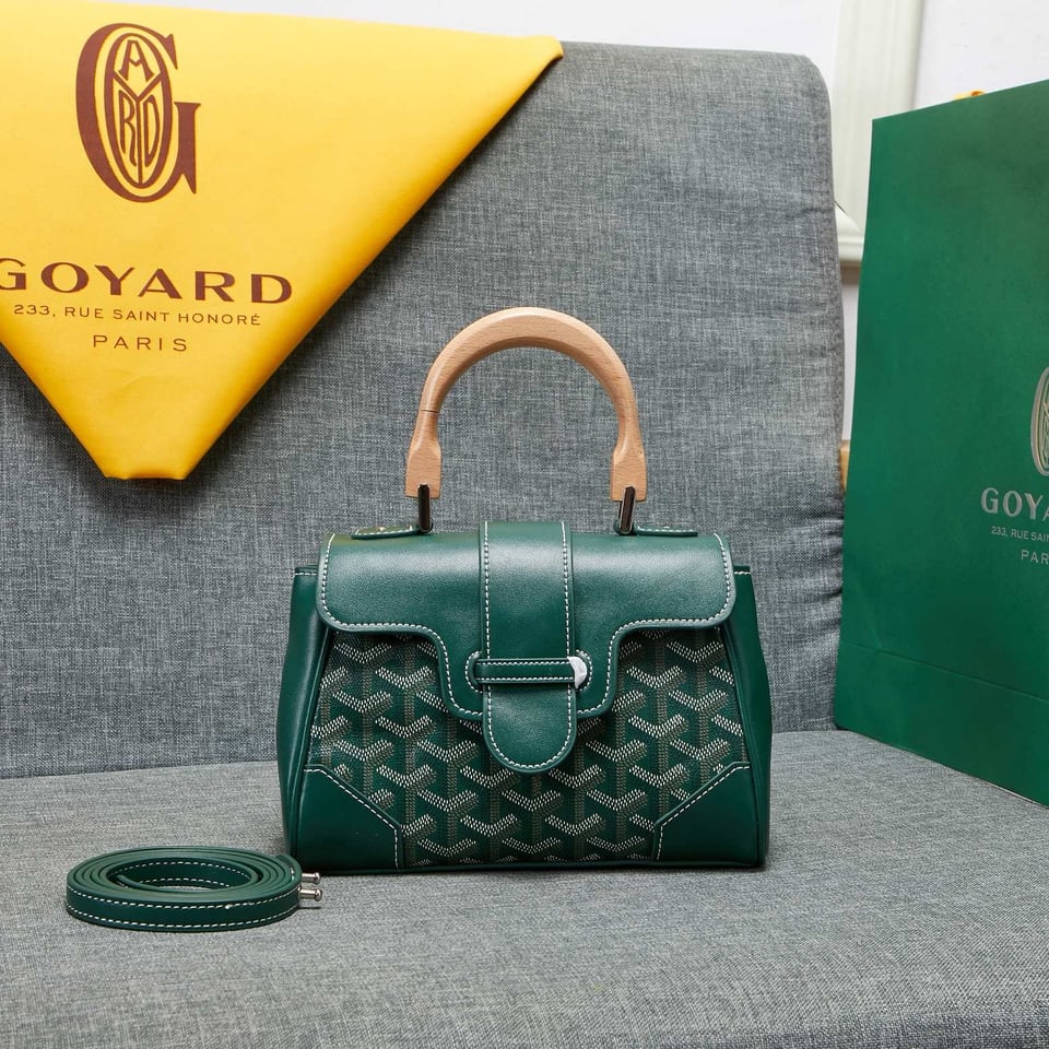 Goyard Saigon Souple Mini Bag Green Canvas 20cm view 2
