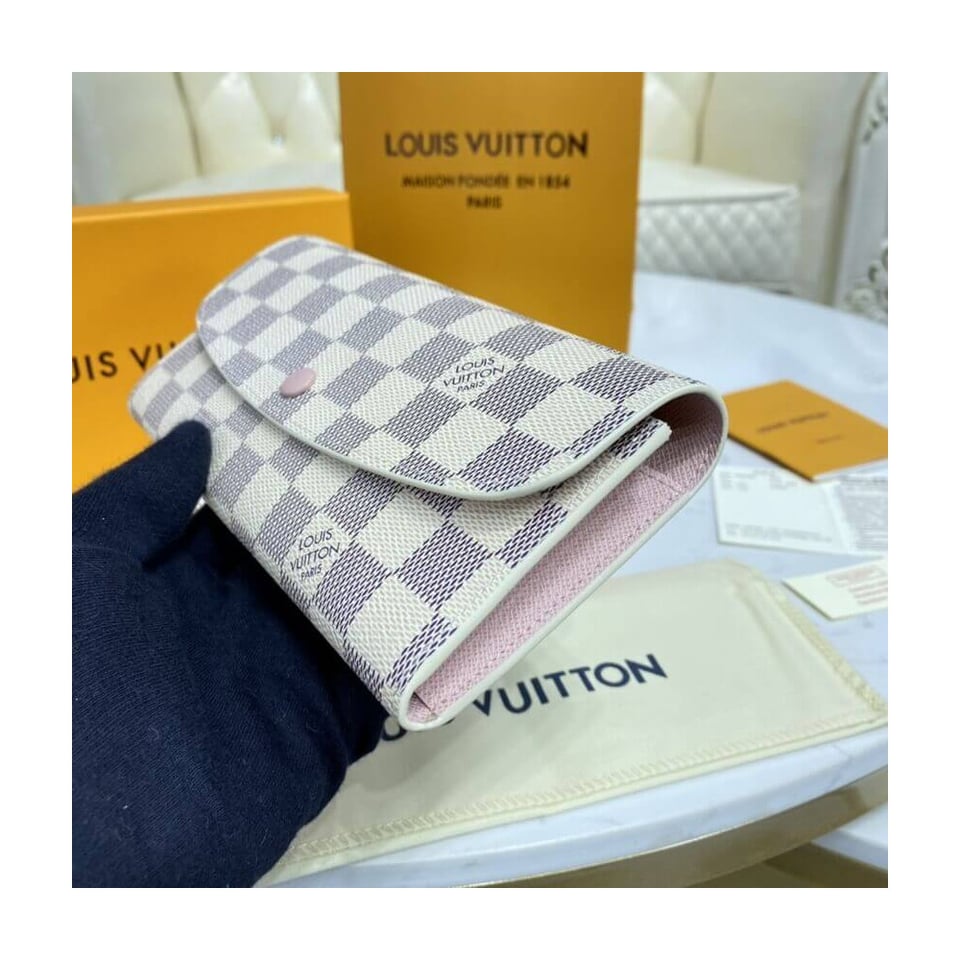 Louis Vuitton Damier Azur Emilie Wallet Pink view 4