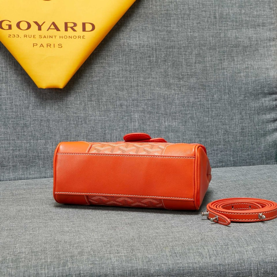 Goyard Saigon Souple Mini Bag Orange Canvas 20cm view 6
