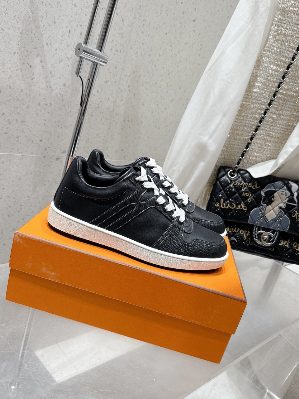 Hermès Black Advantage Sneaker- Shoes for Men view 3