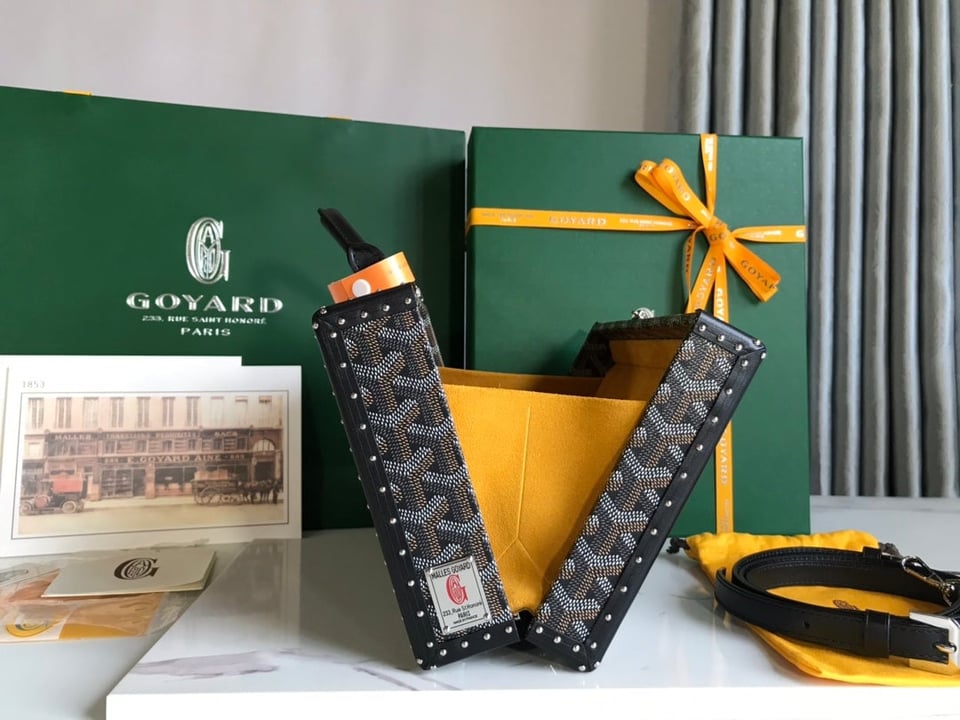 Goyard Grand Hôtel Trunk Bag 24.5cm Black Goyardine Canvas And Calfskin view 8