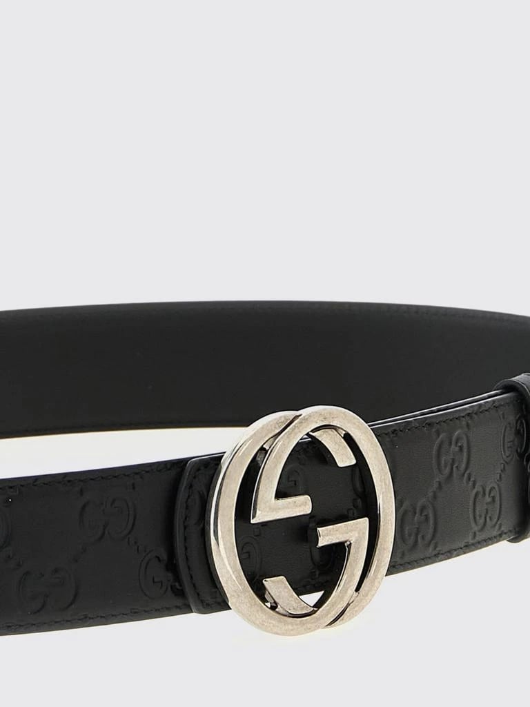Gucci Belt With Interlocking G Buckle Black Gucci Signature Leather ‎411924 CWC1N 1000 view 6