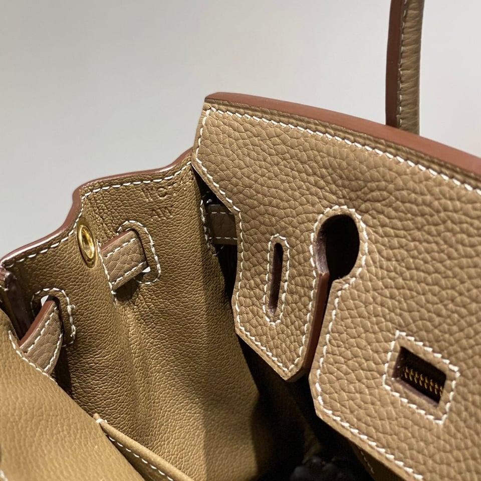 Hermes Birkin 20Cm Etoupe Togo Leather Gold Hardware view 8