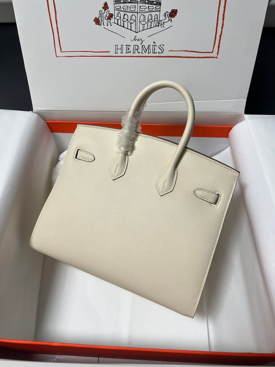 Hermes Birkin Sellier Cream Epsom Leather Gold Hardware view 5