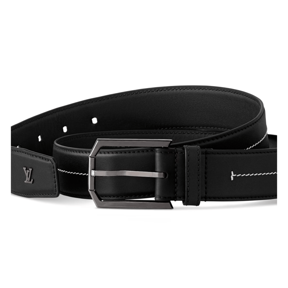 Louis Vuitton LV Pin Heritage Stitch Pin 35mm Men Belt M4111U view 3