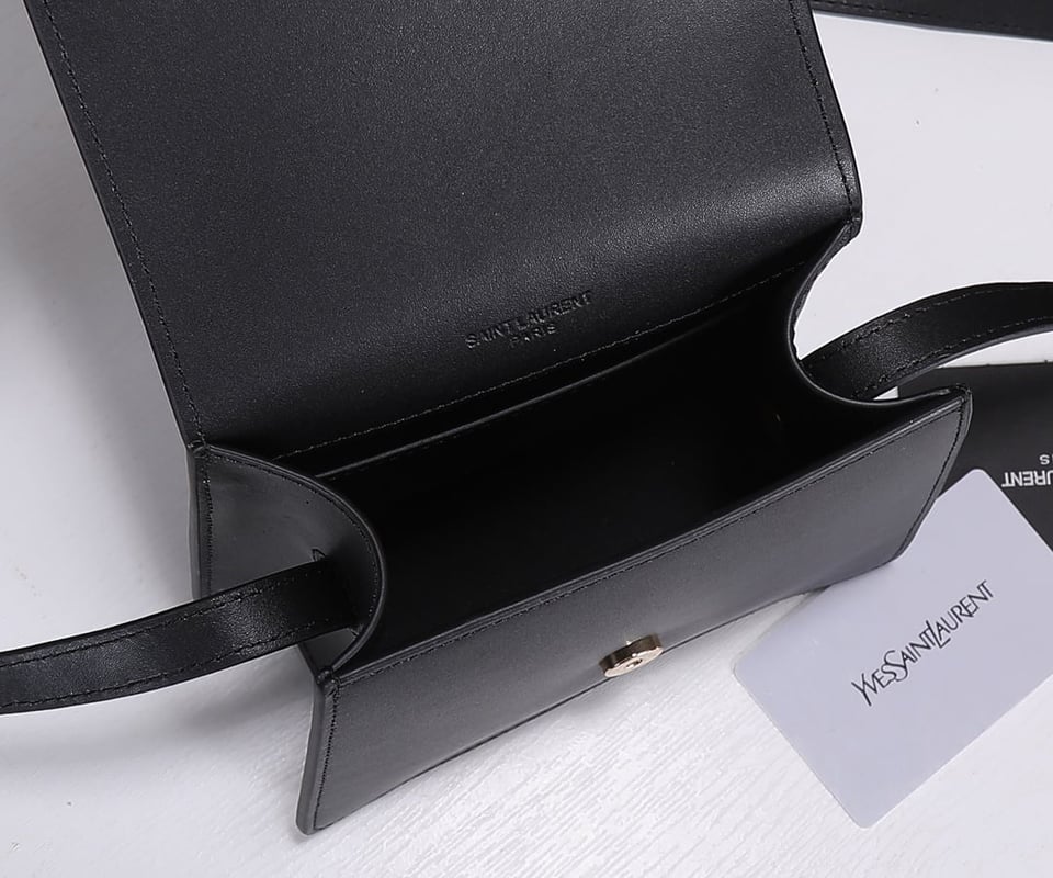 Saint Laurent Kaia North/South Satchel In Leather Black view 3