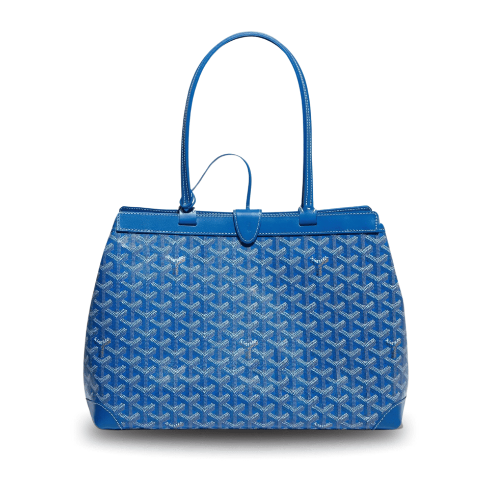 Goyard Bellechasse Biaude Pm Bag 36 Cm Blue Goyardine Canvas And Calfskin Trim view 2