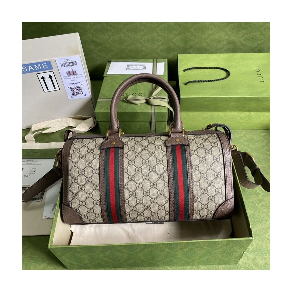 Gucci GG Small Duffel Bag With Web view 5