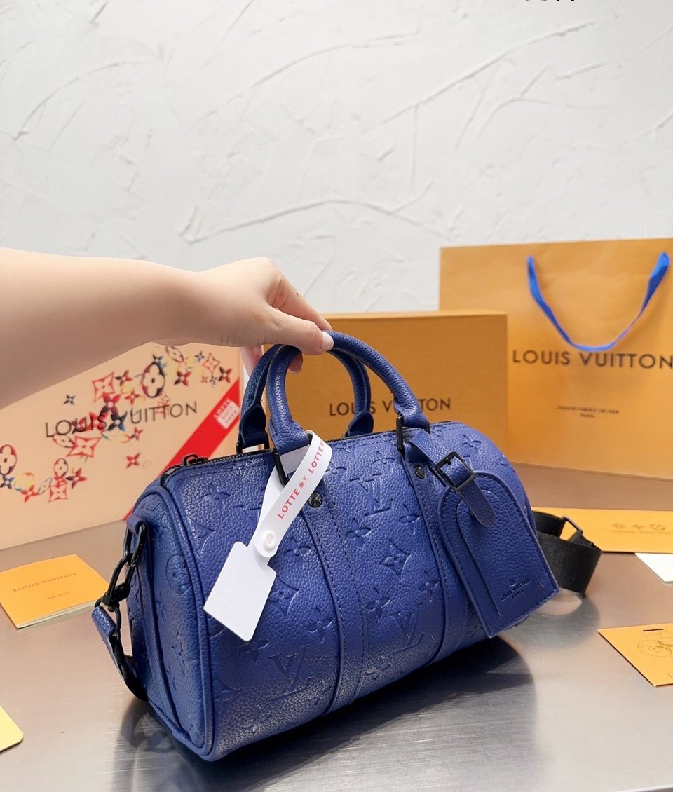 Louis Vuitton Keepall Bandoulieeere Blue 25Cm M23129 view 3