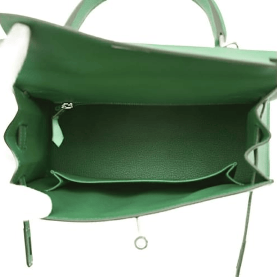 Hermes Kelly 28 Bag In Emerald Green Leather For Women 28cm/11in view 4