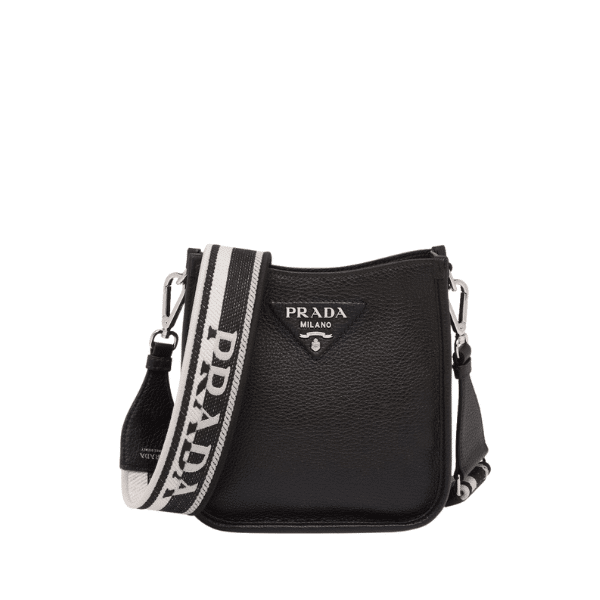 Prada Leather Mini Shoulder Bag Black 20Cm view 2