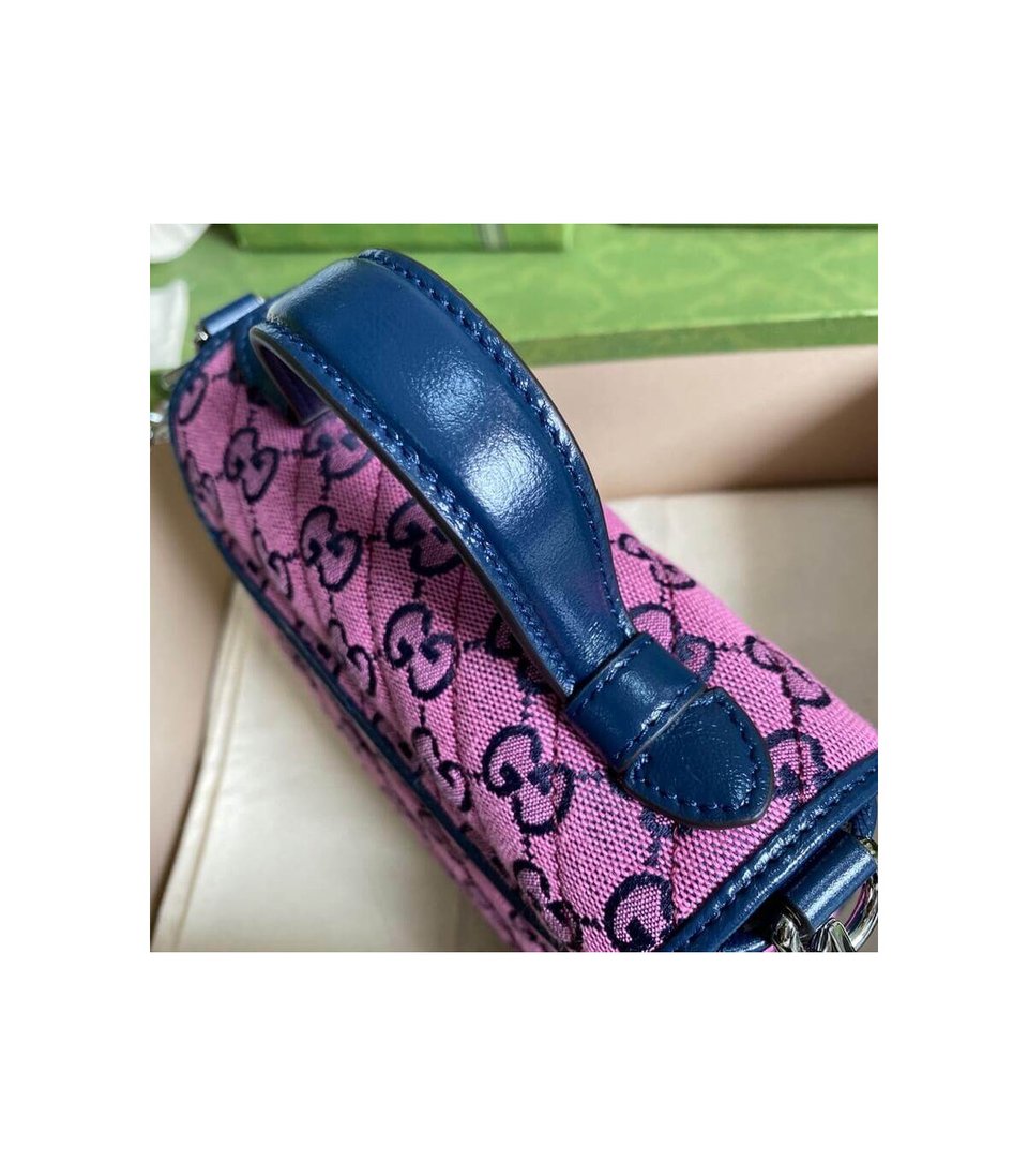 Gucci GG Marmont Multicolour Mini Top Handle Bag Pink view 5