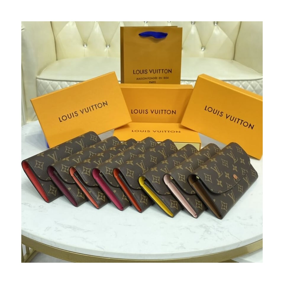 Louis Vuitton Monogram Canvas Emilie Wallet Fuchsia view 12
