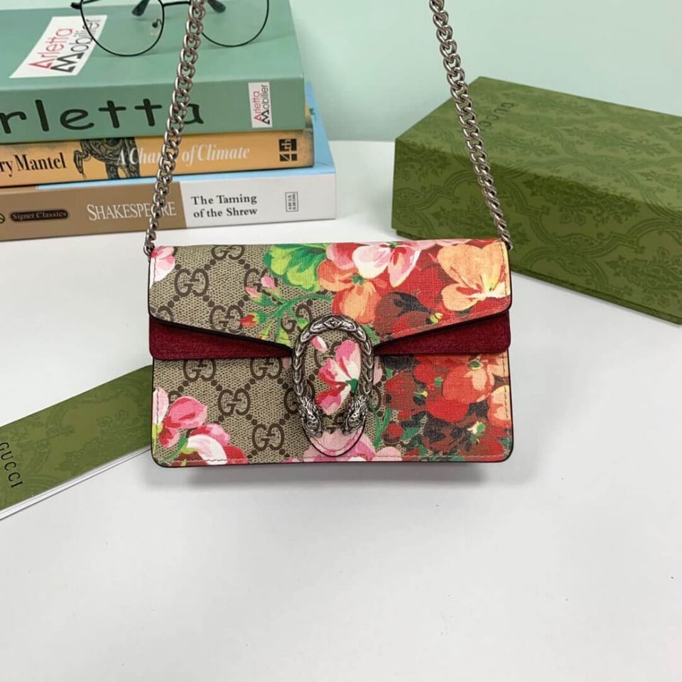 Gucci Dionysus GG Blooms Super Mini Bag Red view 3