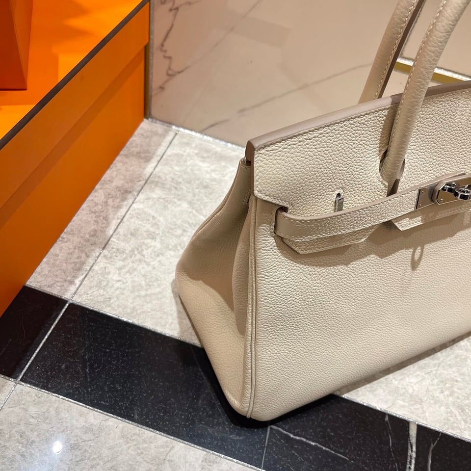 Hermes Birkin 30Cm White Togo Leather Silver Hardware view 5