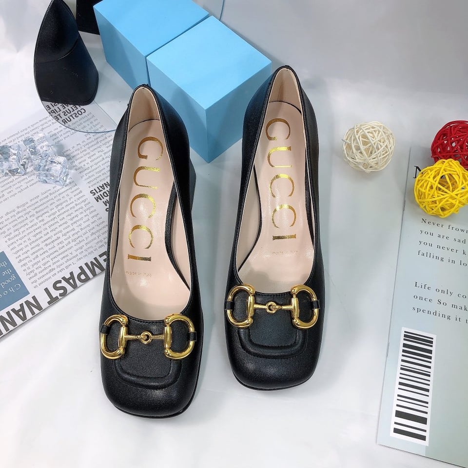Gucci Women’S Mid Heel Pump With Horsebit Black view 8