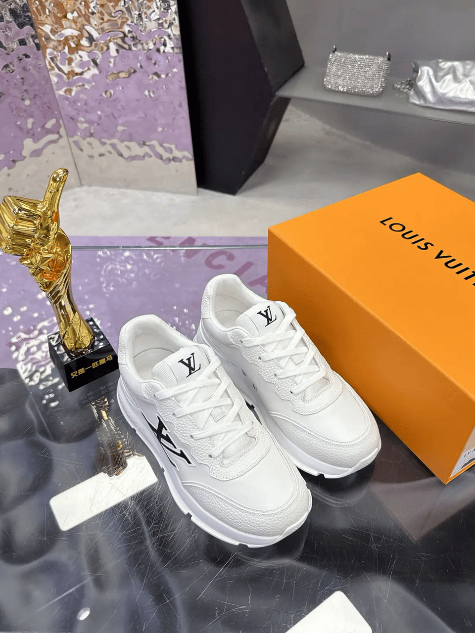 Louis Vuitton LV Classic White Sneaker for Men 1AHSTF view 8