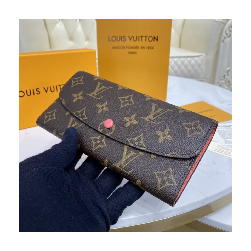 Louis Vuitton Monogram Canvas Emilie Wallet Watermelon Red view 2