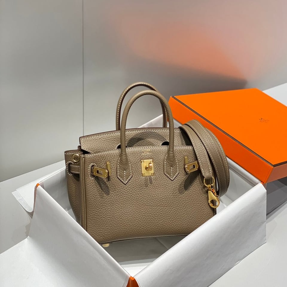 Hermes Birkin 20Cm Etoupe Togo Leather Gold Hardware view 5