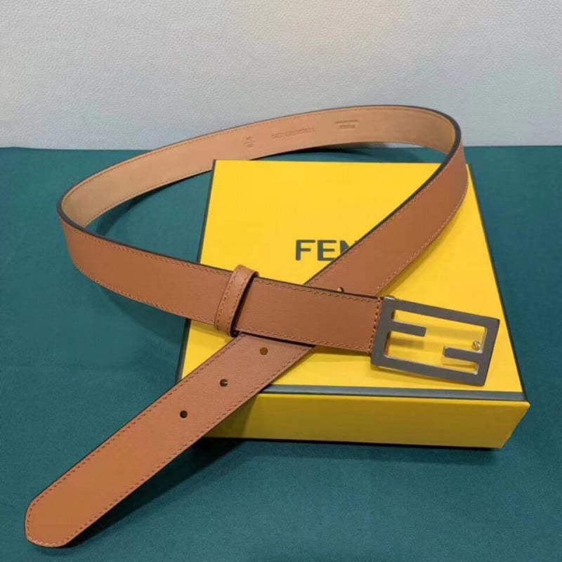 Fendi Baguette 30mm FF Buckle Belt 8C05311 Light Brown view 2