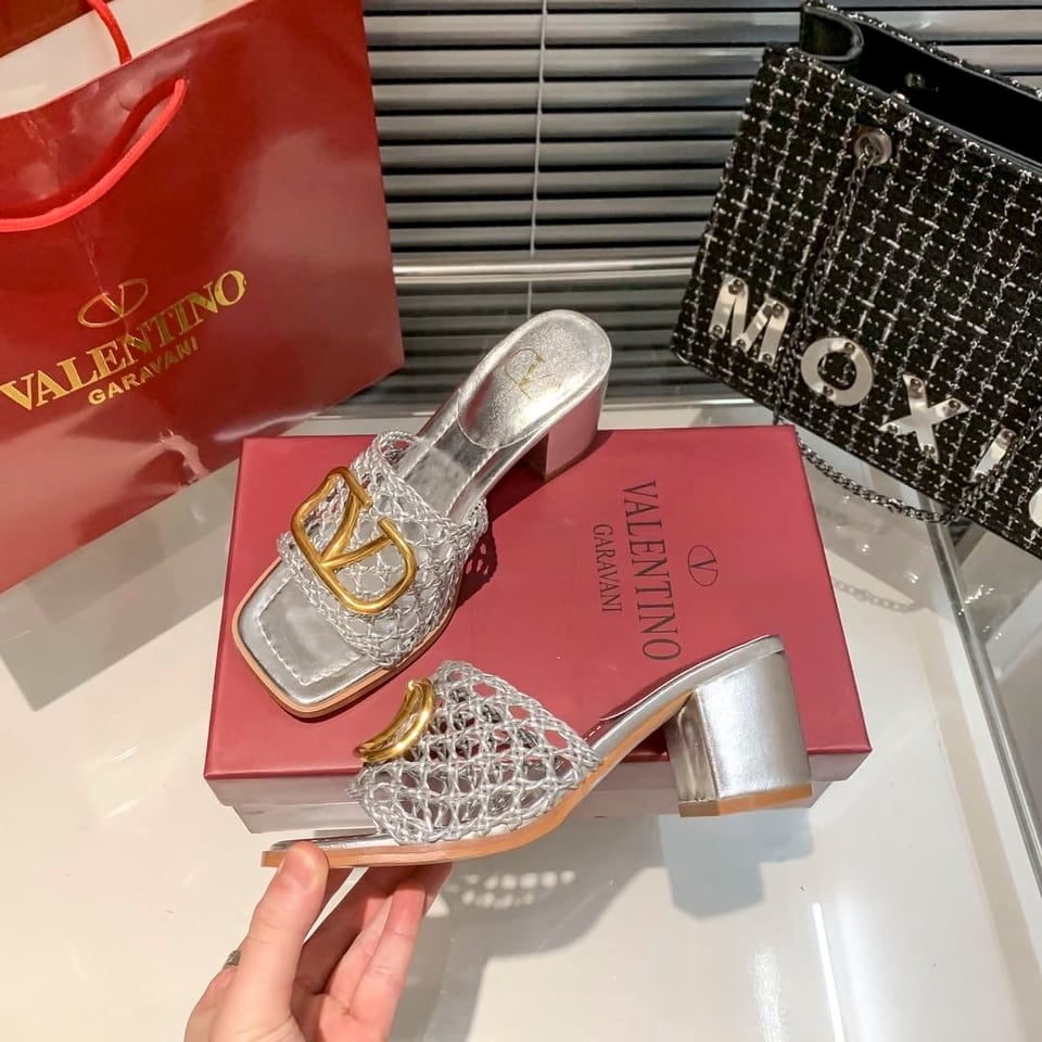 Valentino Garavani Vlogo Sandal Silver view 6