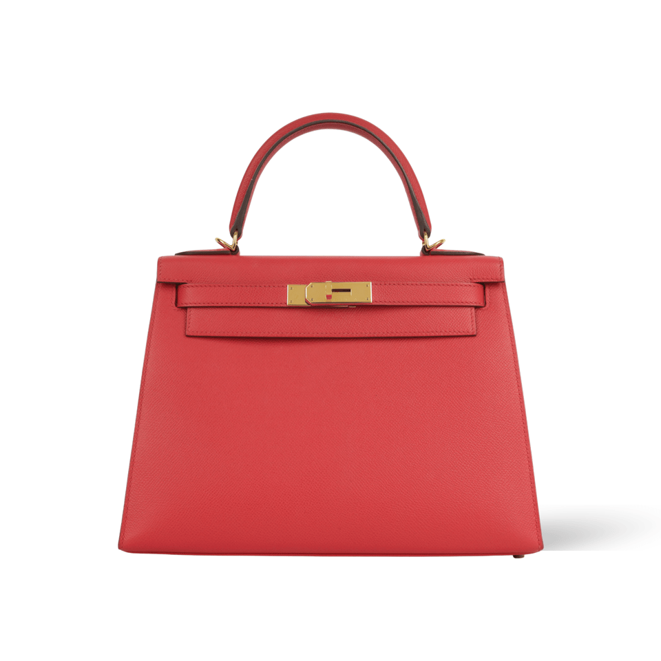 Hermes Kelly 28 Bag In Red Togo Leather For Women 28cm/11in