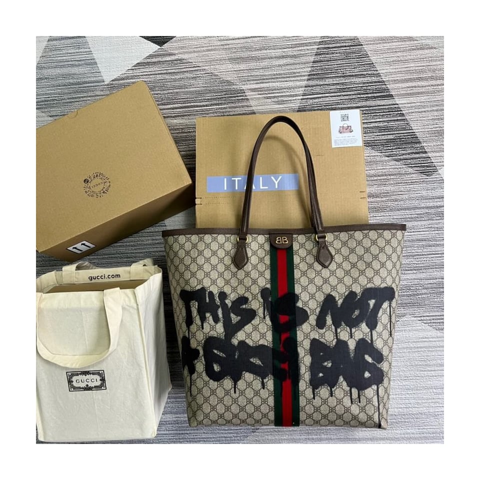 Balenciaga x Gucci Hacker Graffiti Large Tote Bag view 11