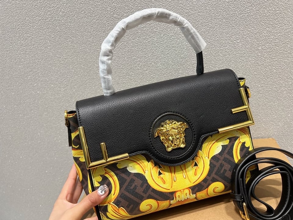 Fendi x Versace Fendace La Medusa Satchel Black 26cm view 3