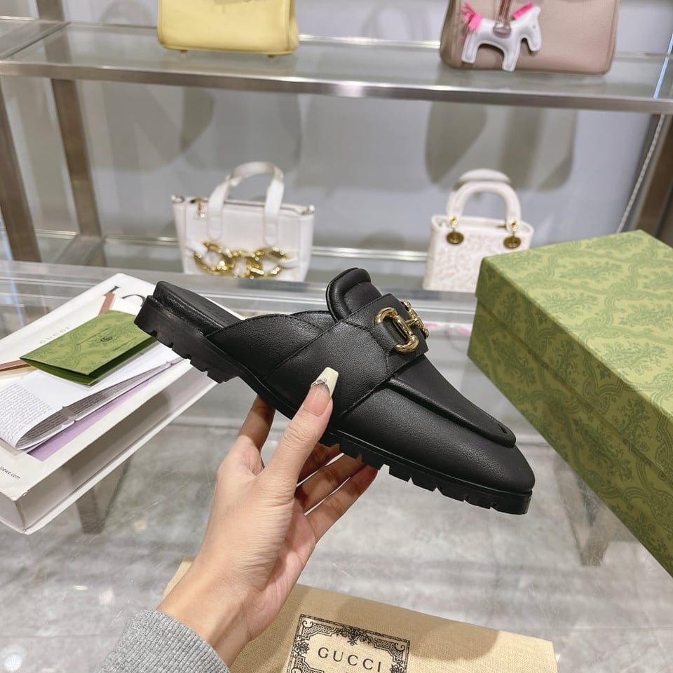 Gucci Women’S Mule With Horsebit Black view 5