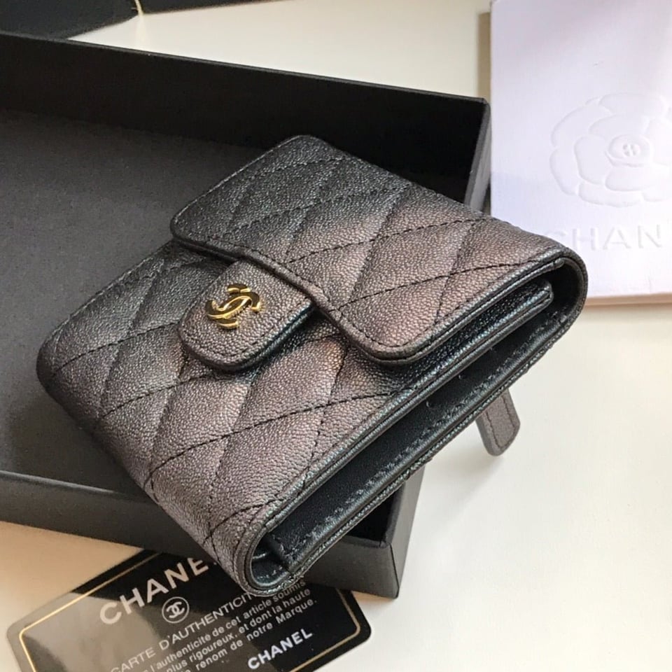 Chanel Flap Card Holder 11.5 Black Grained Calfskin Gold Icon view 4