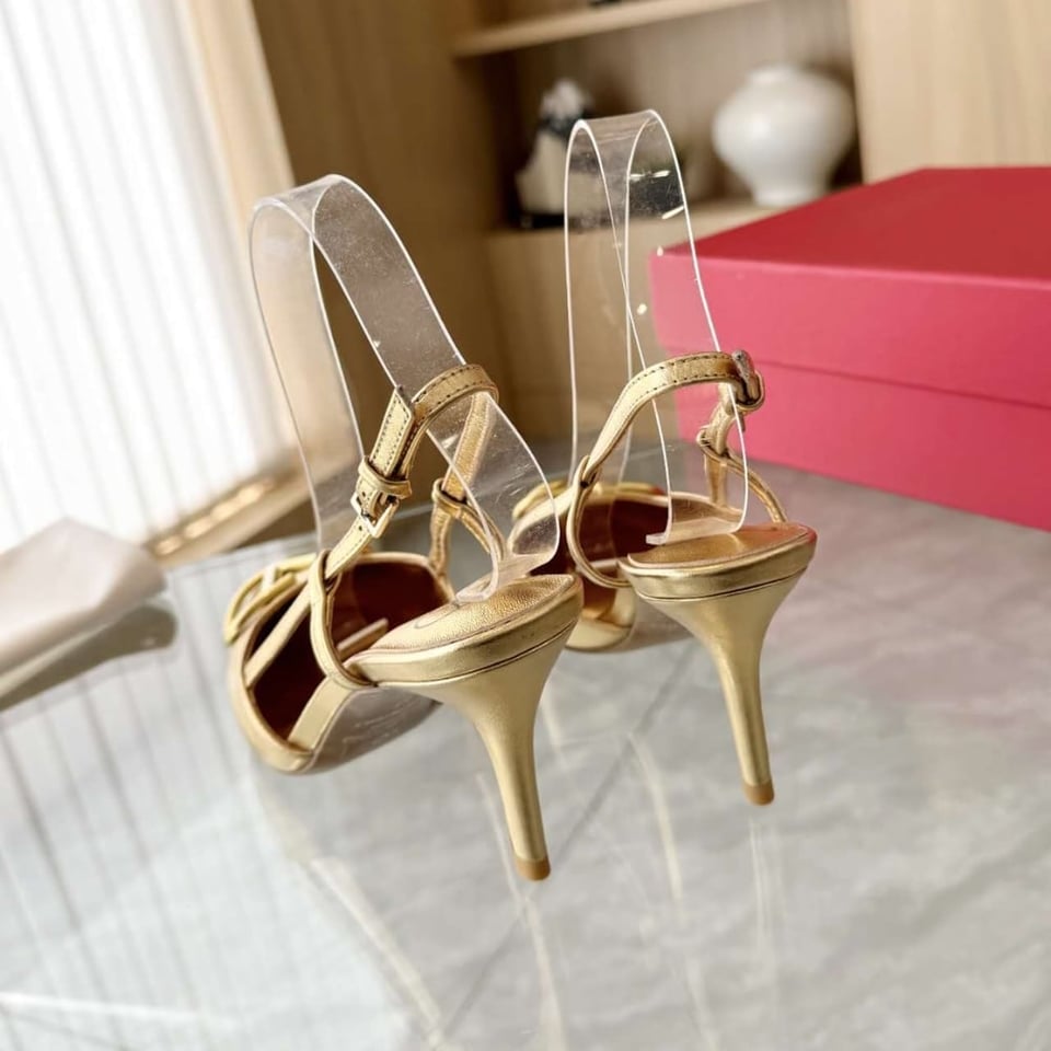 Valentino Vlogo Signature Slingback Pump In Gold view 5