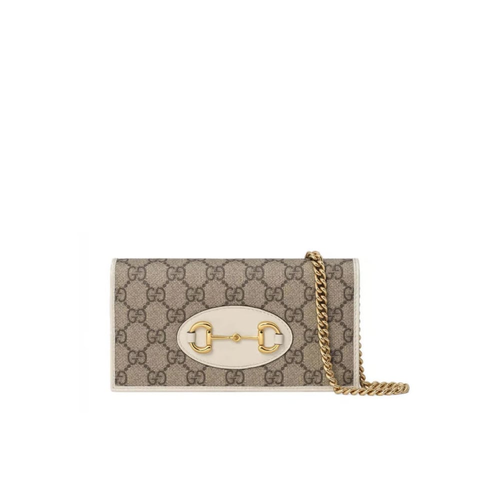 Gucci 1955 Horsebit Wallet With Chain White 19cm view 2