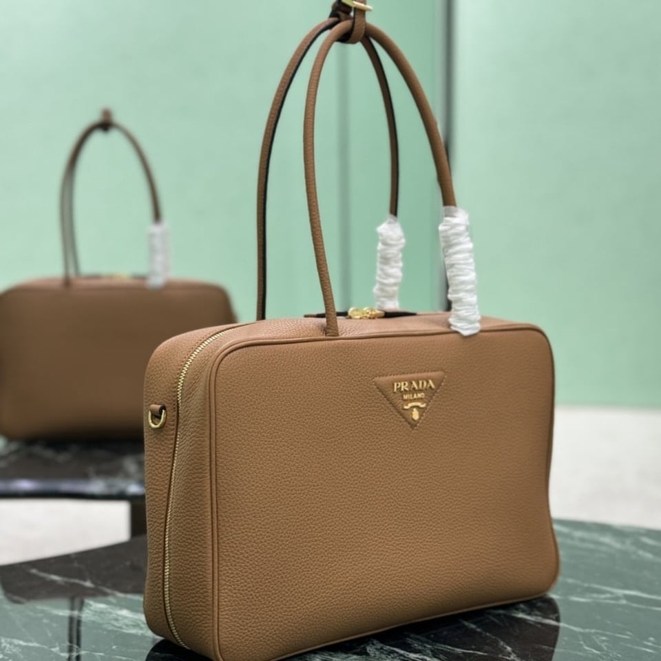 Prada Large Top Handle Bag Caramel 35Cm view 4