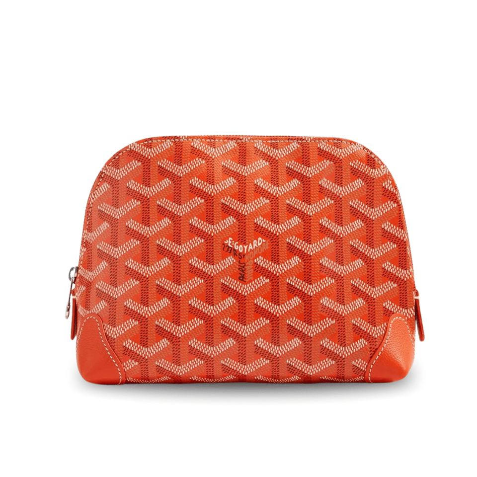 Goyard Vendôme Cosmetic Pouch Orange Goyardine Canvas And Calfskin Trim 17cm