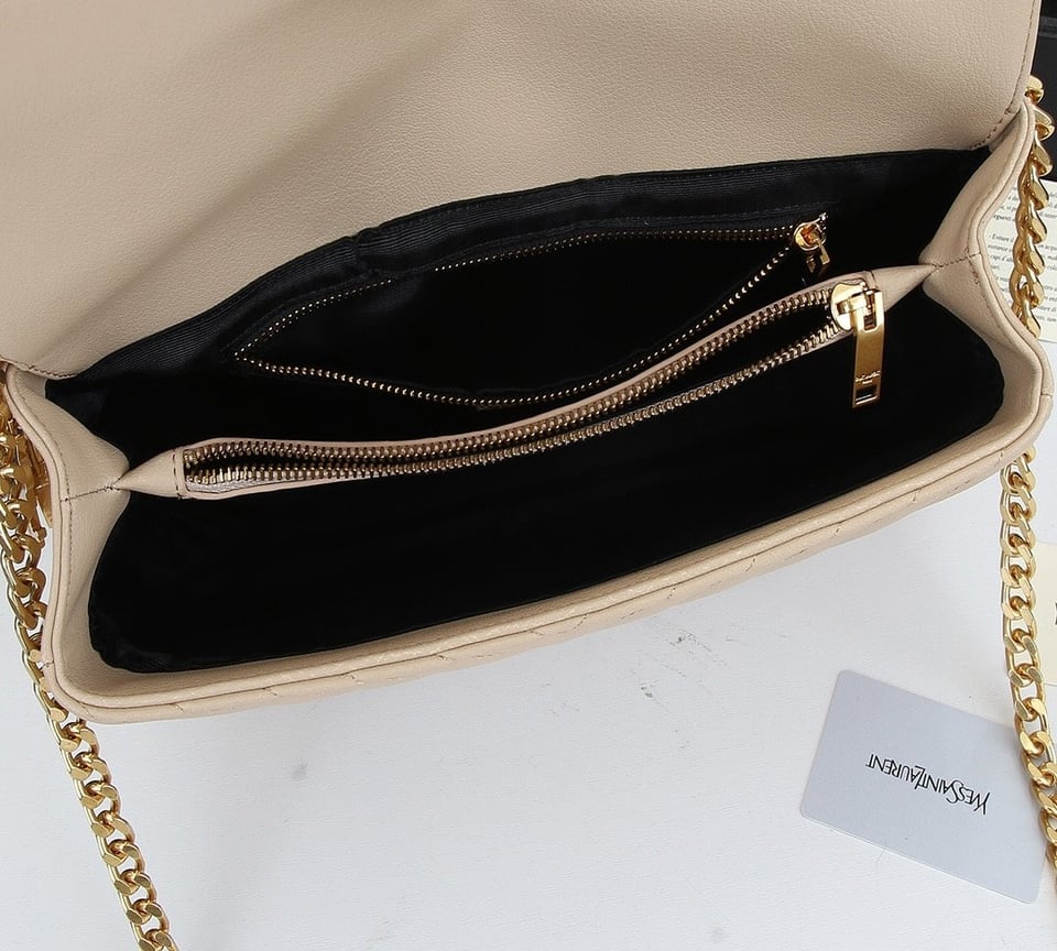 Saint Laurent College Large Chain Bag Beige 25Cm view 3