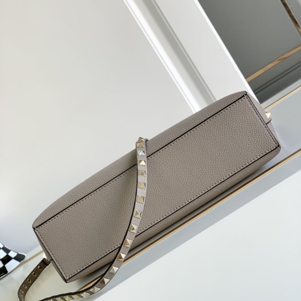 Valentino Garavani Rockstud Small Tote Bag Grey 28Cm view 5