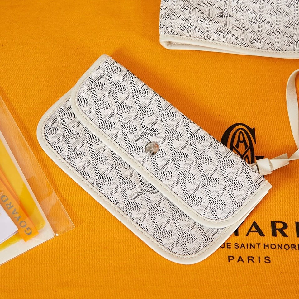 Goyard Saint Louis Pm 34Cm White Canvas Chevroches Calfskin view 7