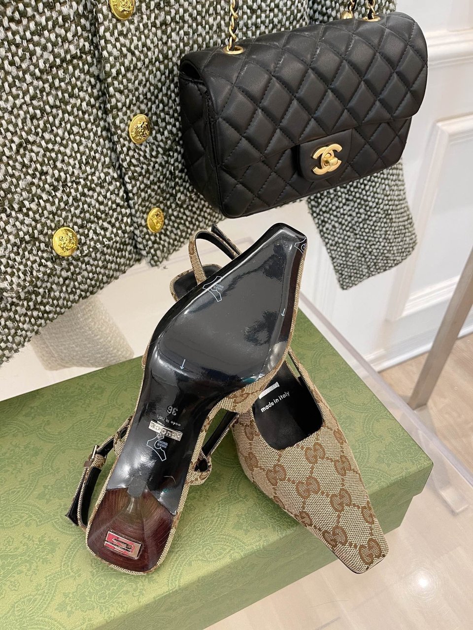 Gucci Women?S Gg Slingback Pump Beige ?675420 Ky980 9763 view 4