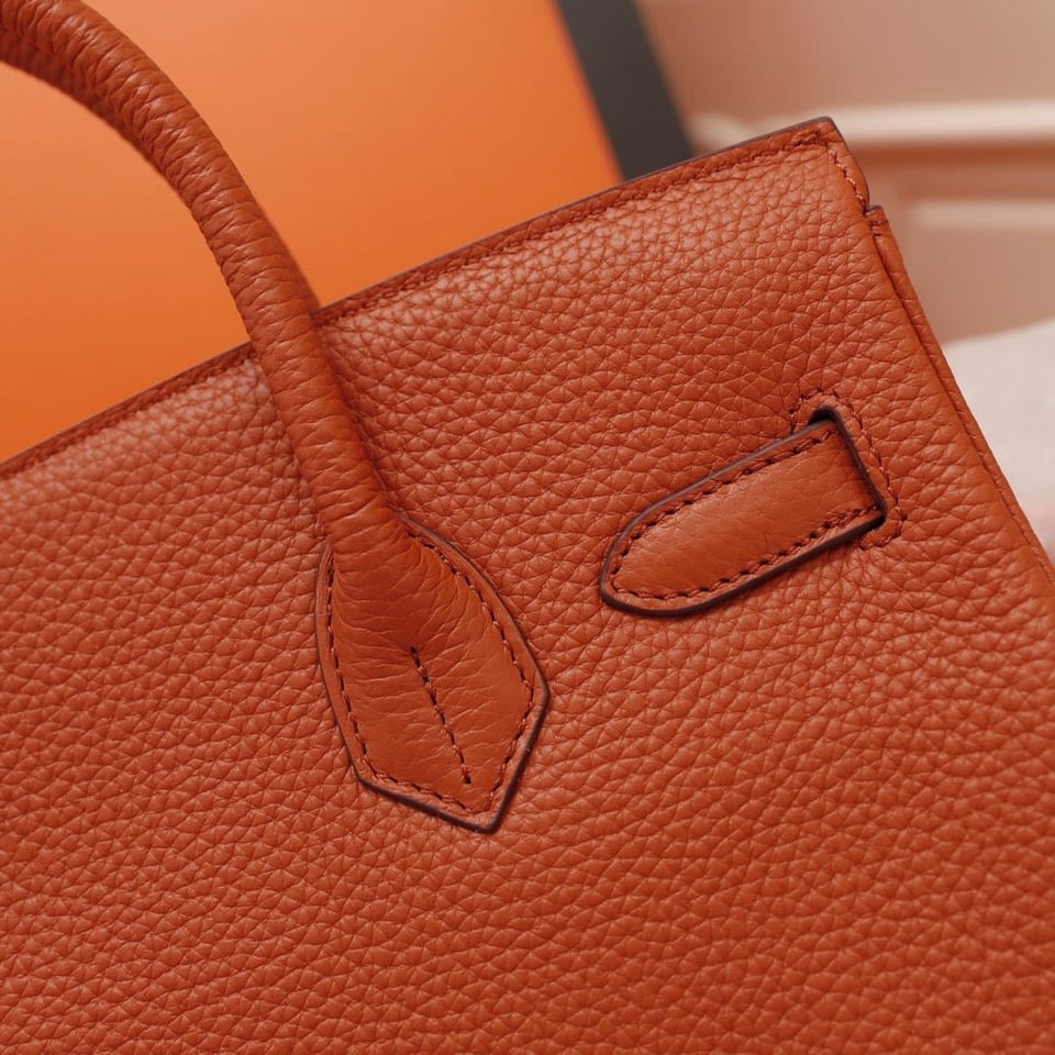 Hermes Birkin Bag 35 Fire Togo Gold Hardware view 9