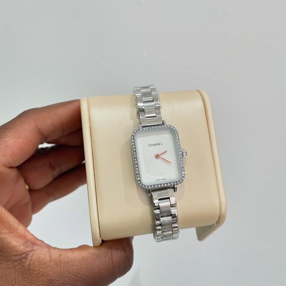 Chanel Première Silver Diamond-Edge Watch White Dial view 2