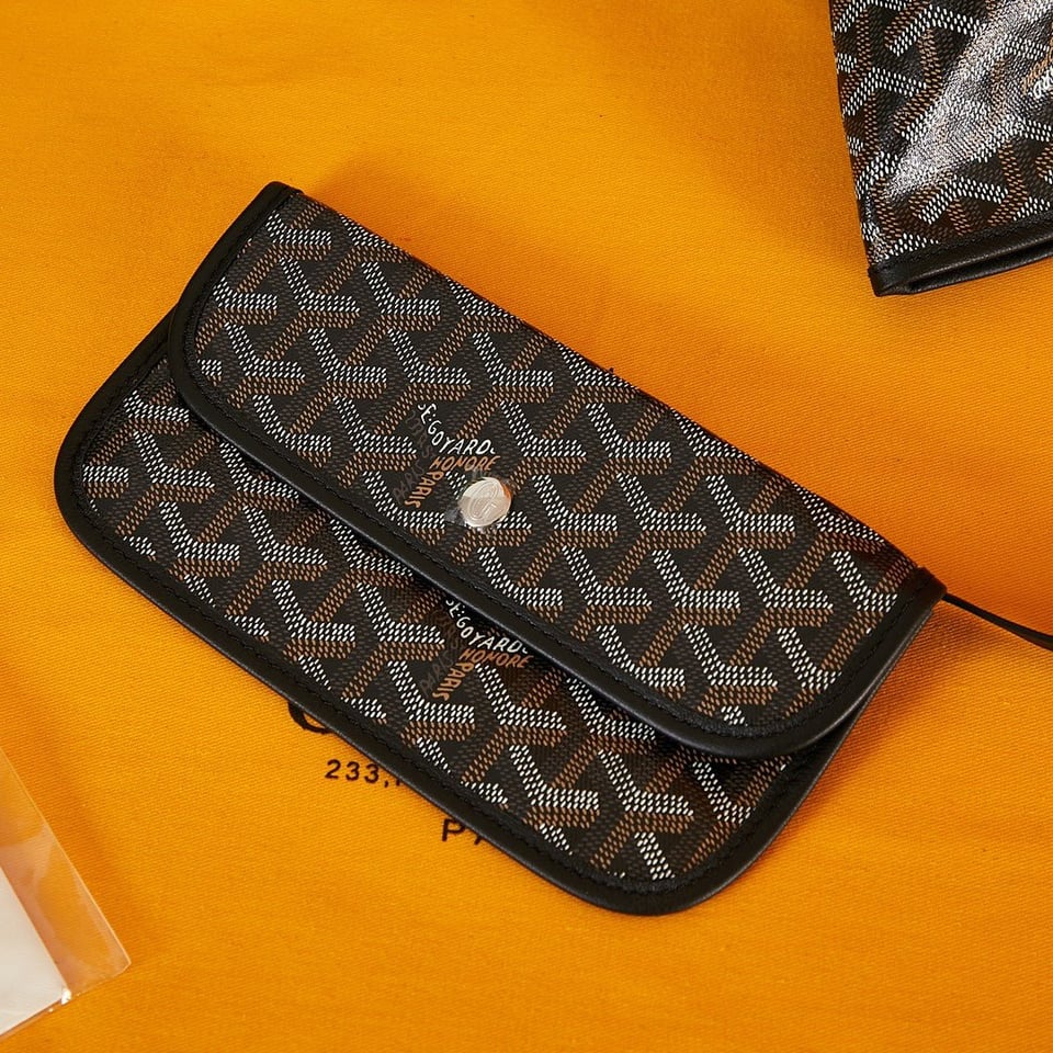 Goyard Saint Louis Pm 34Cm Black Canvas Chevroches Calfskin view 9