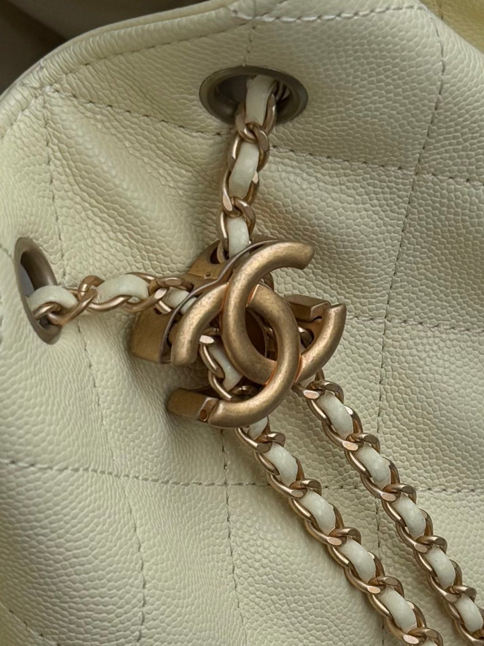 Chanel Spring-Summer 2025 Handbag Grained Calfskin &amp; Gold-Tone Metal Yellow 30Cm/ 11.8In view 4