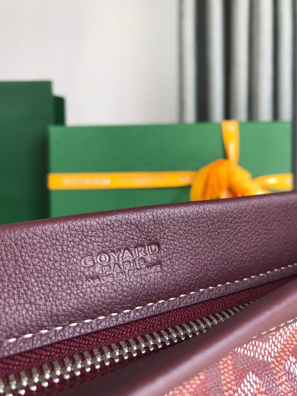 Goyard Conti Pouch 24 Cm Wine Red Lambskin And Goyardine Canvas view 10