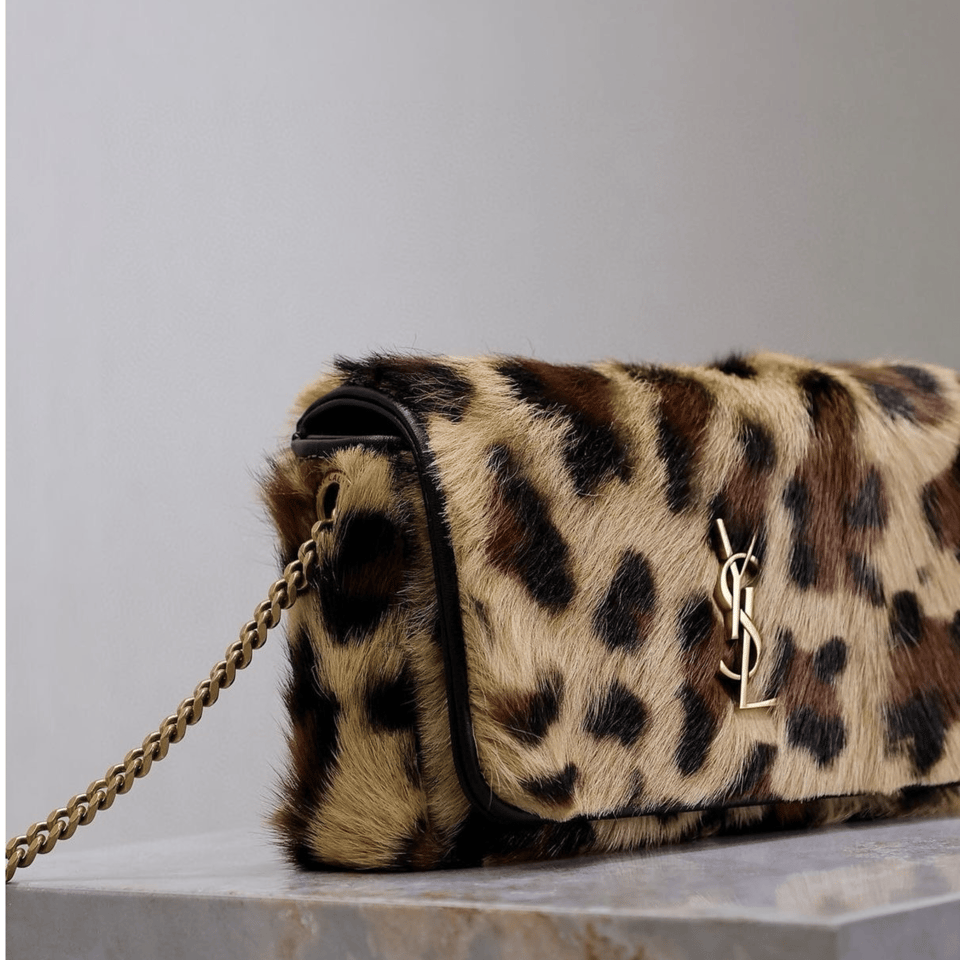 Saint Laurent Leopard Chain Bag 19cm view 3