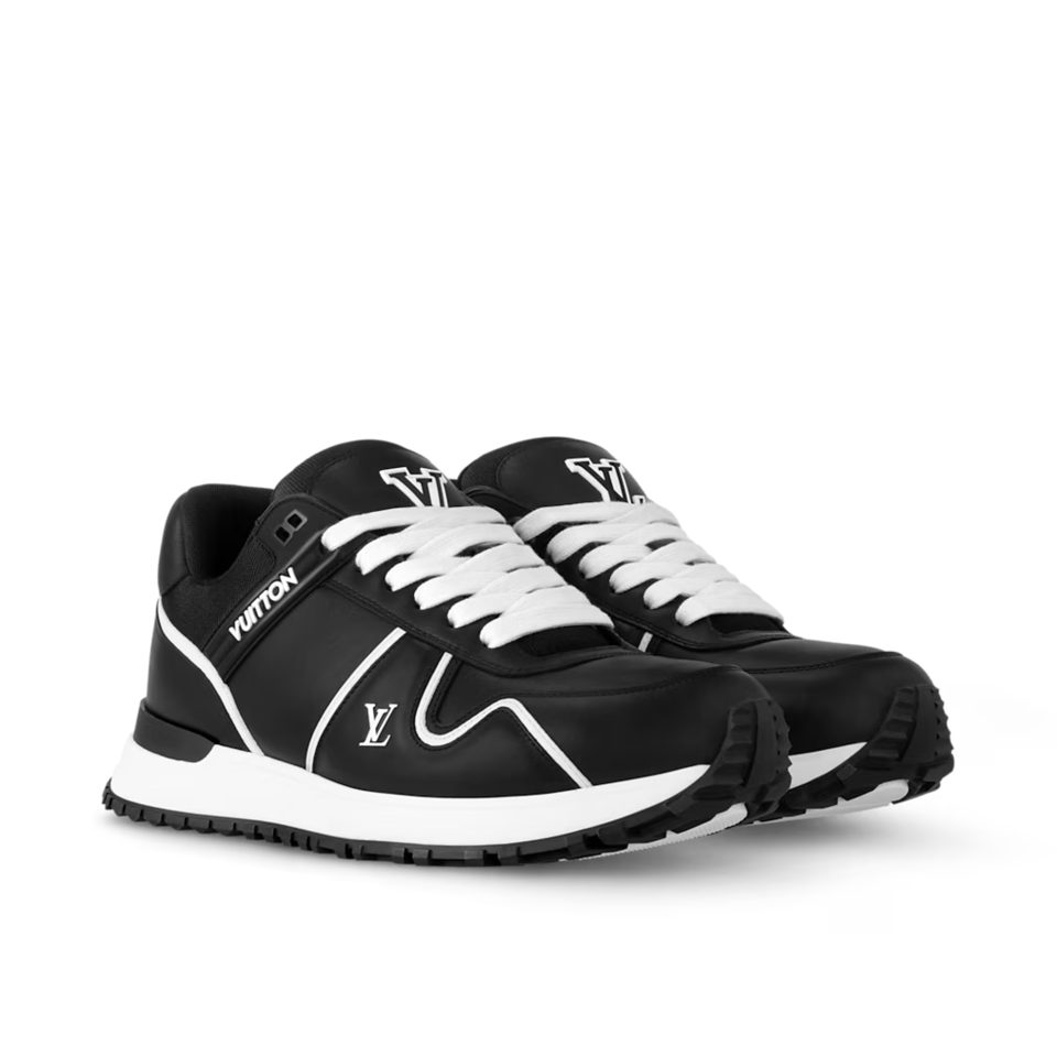 Louis Vuitton Black-White Leather Sneakers For Men