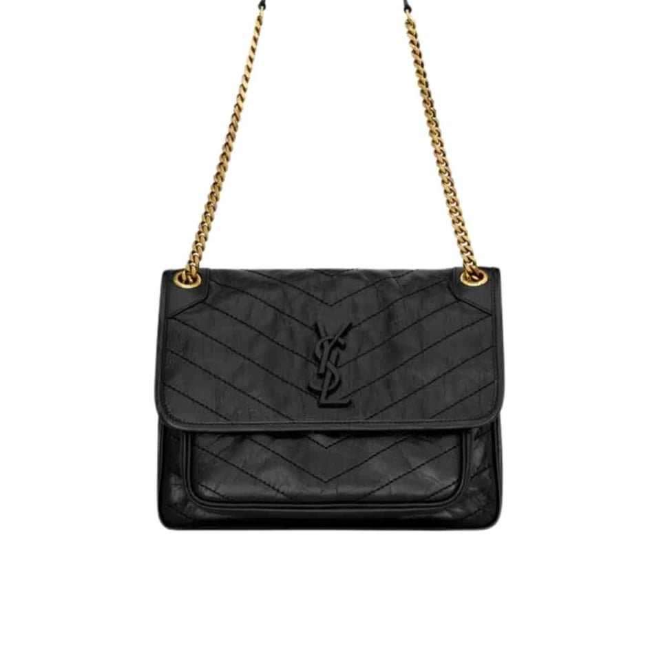 Saint Laurent Niki Medium In Vintage Leather Black Noir 28Cm view 2