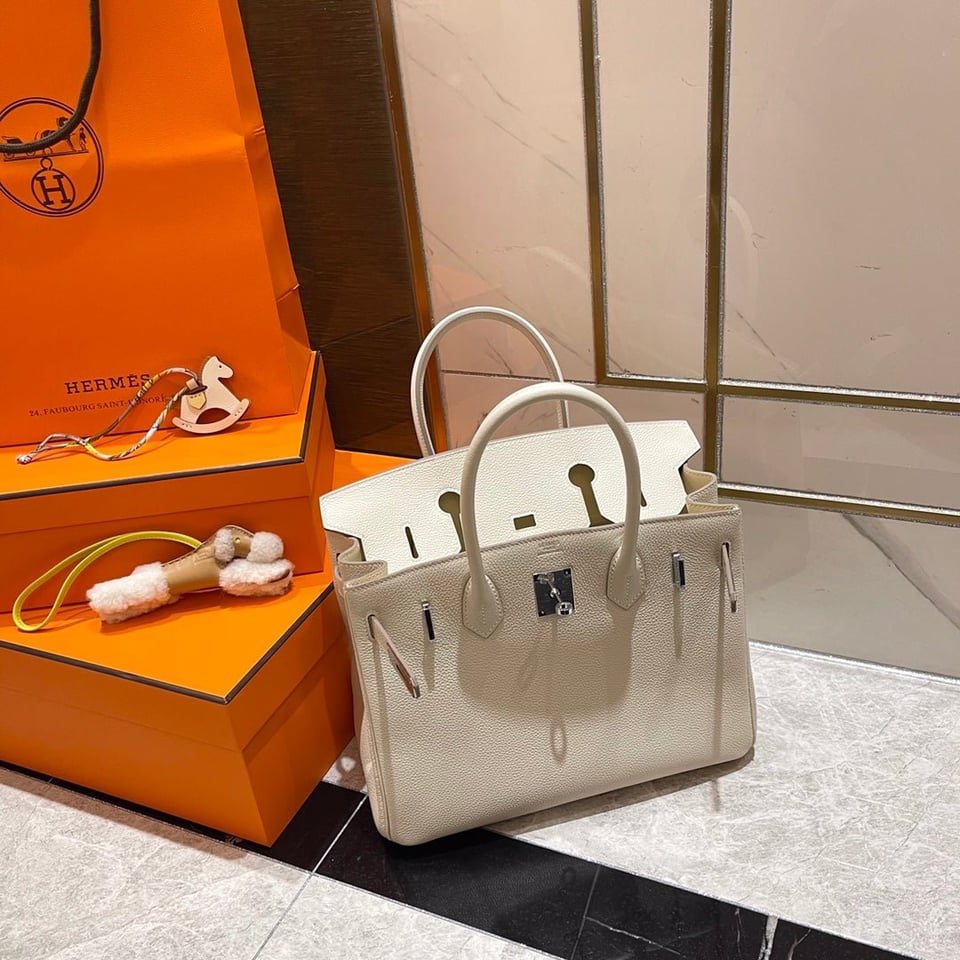 Hermes Birkin 30Cm White Togo Leather Silver Hardware view 4