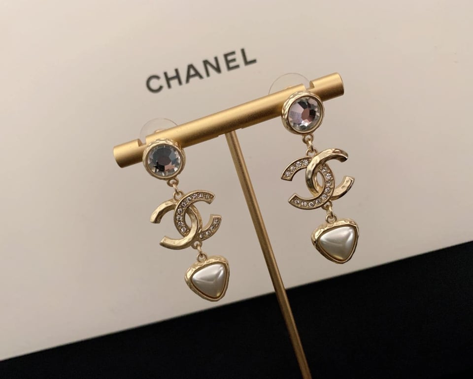Chanel Cc Gold Earrings view 3