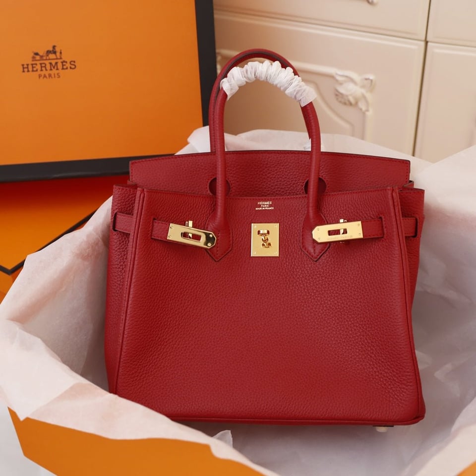 Hermes Birkin Bag 35 Crimson Togo Gold Hardware view 3